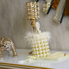 BEADED FAUX FEATHER BUCKET BAG - RajsiPoshak