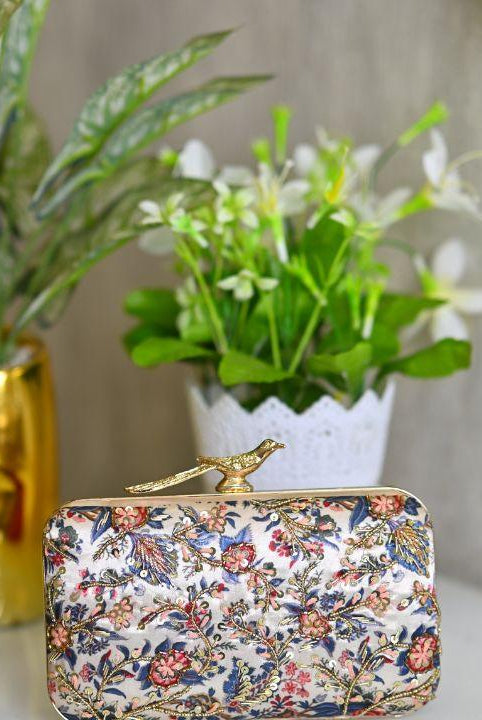 Party Clutch Purse with Rainbow Embroidery - RajsiPoshak