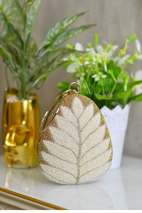 Almond Clutch with Bangle Styled Handle - RajsiPoshak