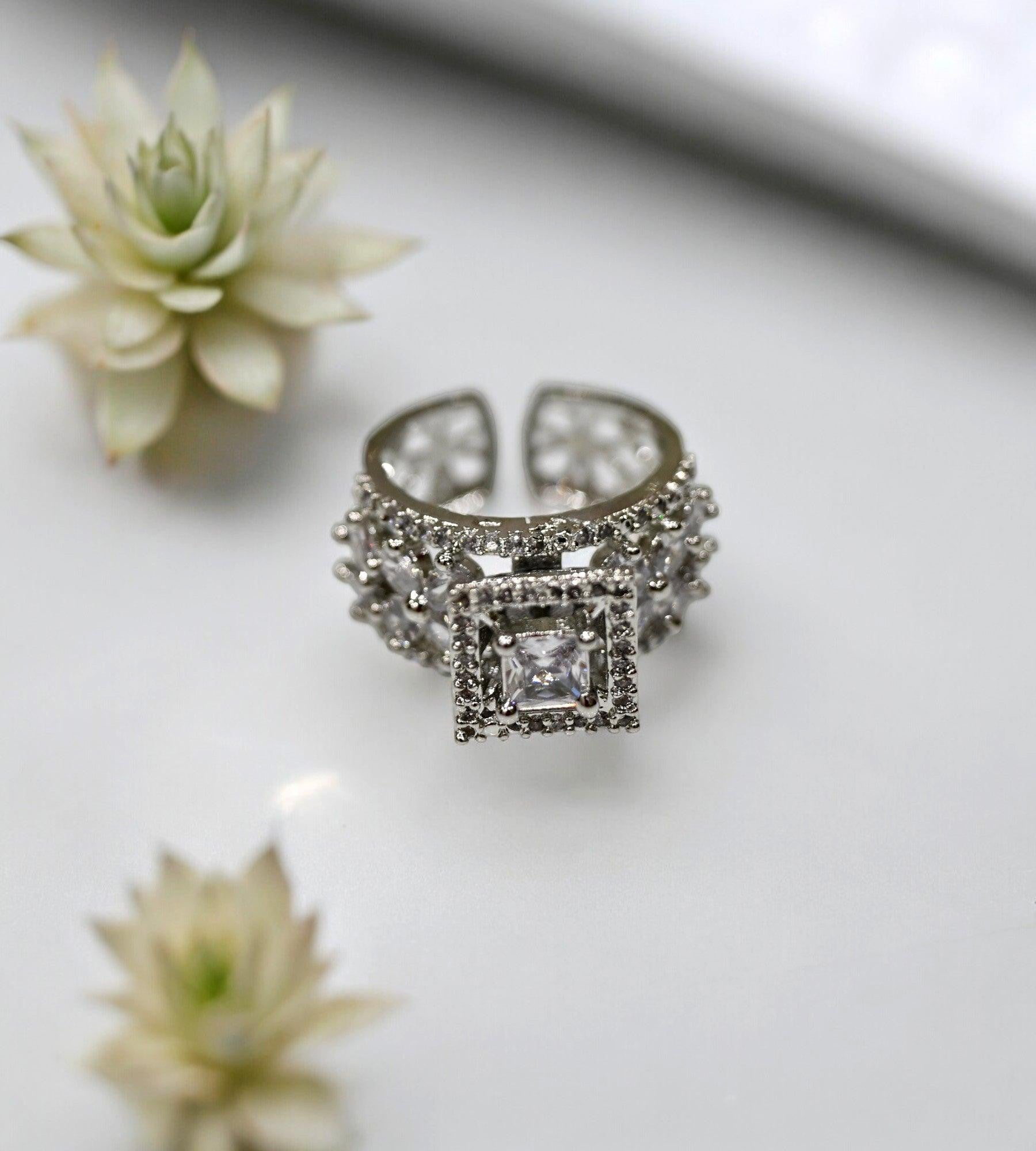 Trendy American Diamond Ring - RajsiPoshak