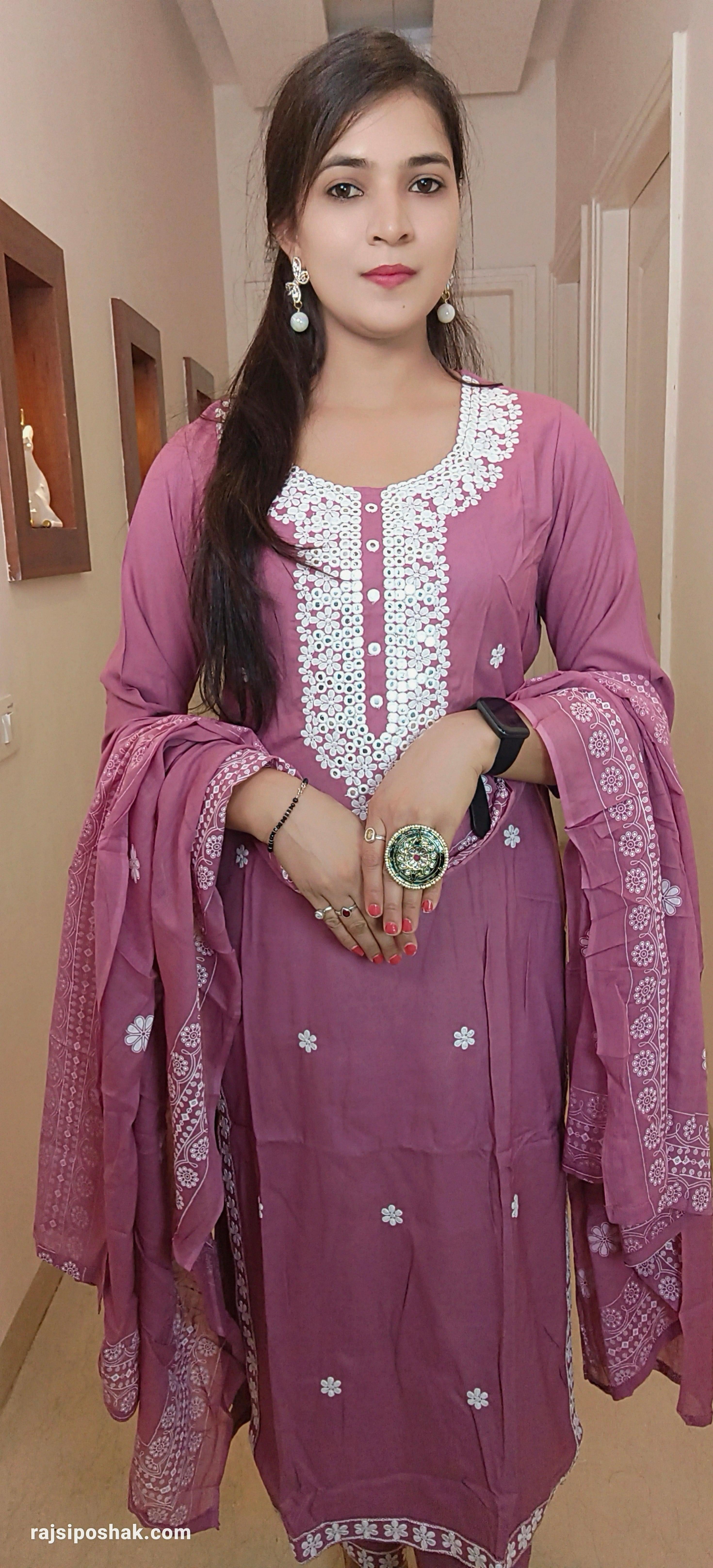 ONION PINK COTTON SUIT - RajsiPoshak