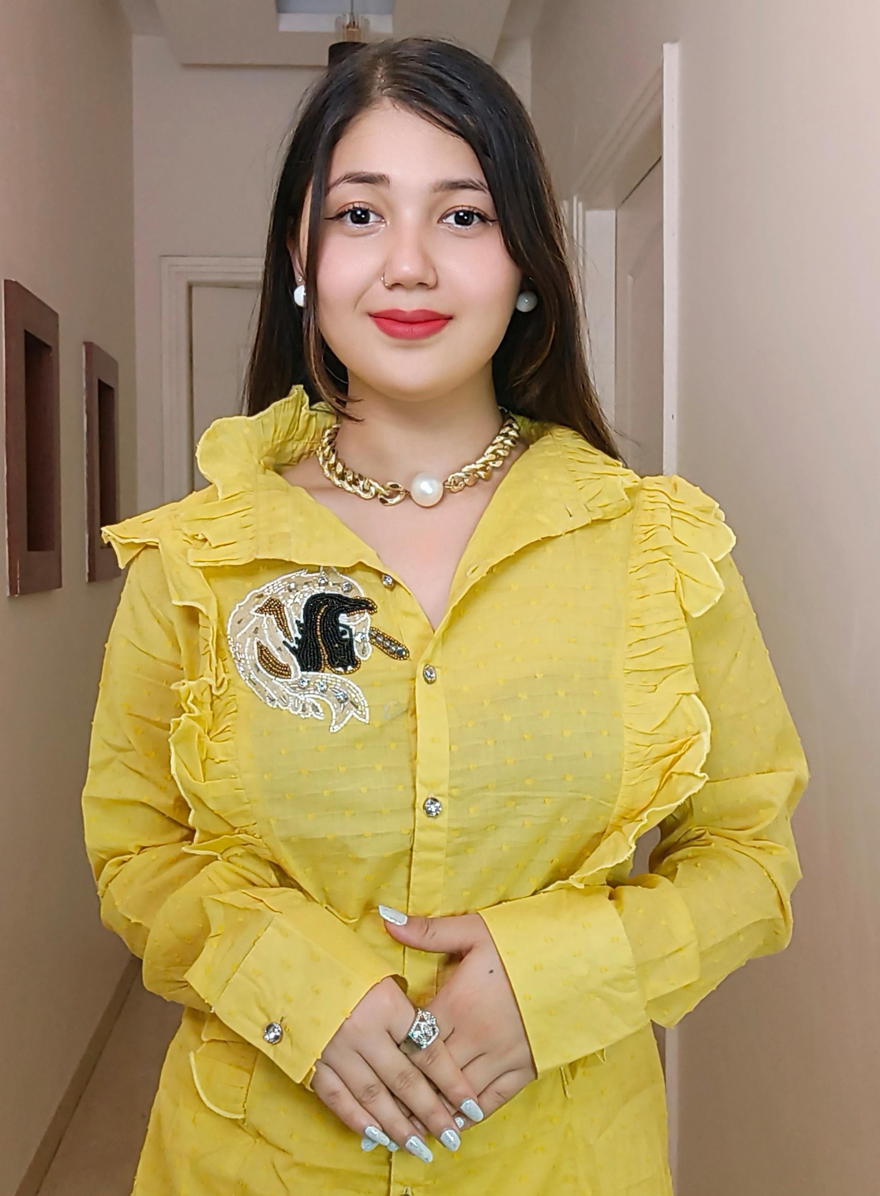 YELLOW COTTON 2 PC COORDSET - RajsiPoshak