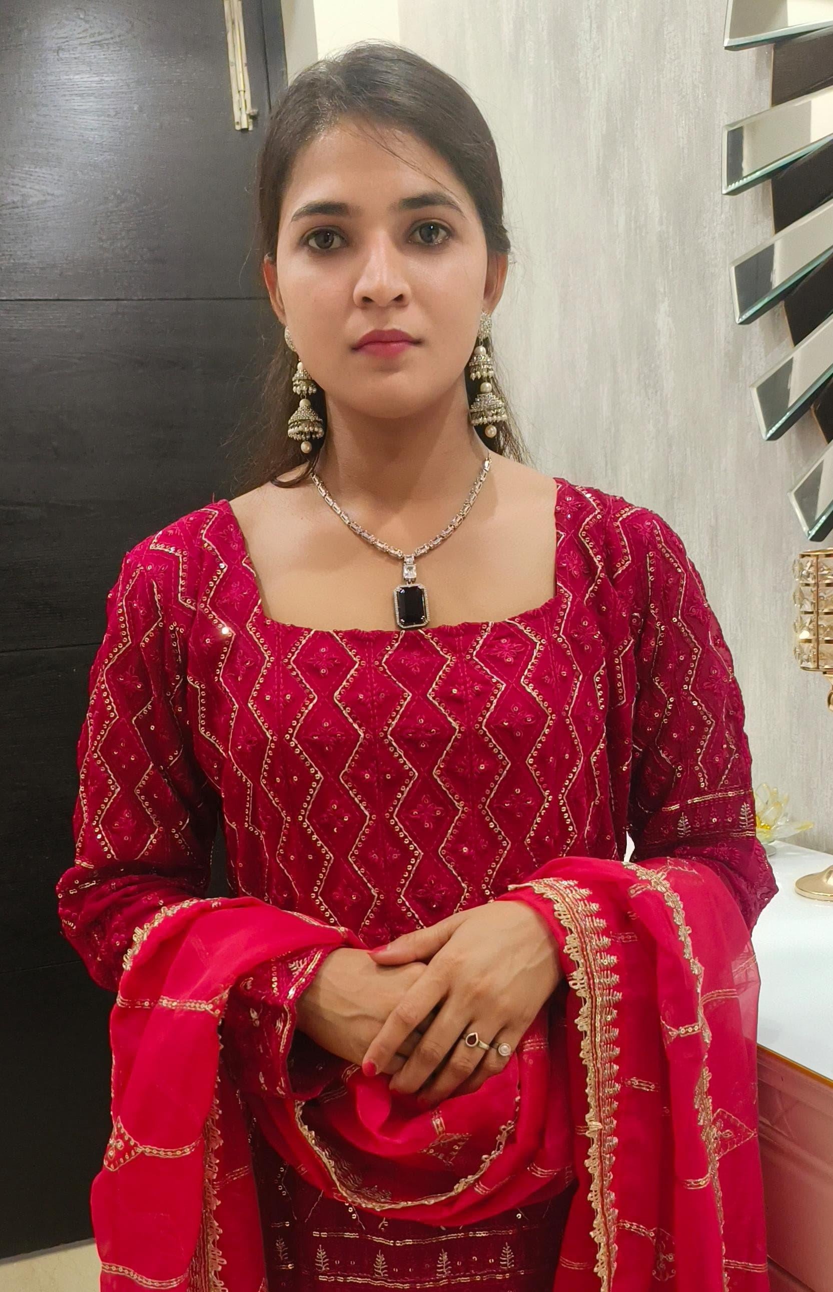 MAROON GEORGETTE SARARA SUIT - RajsiPoshak