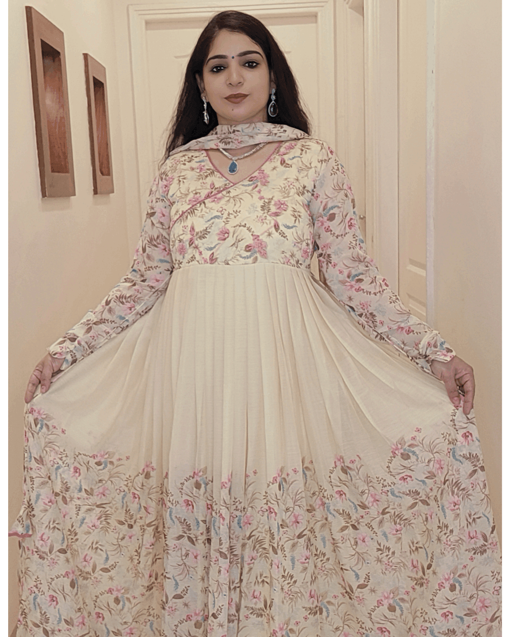 CHINOIN LEHRIYA FLARED ANARKALI - RajsiPoshak