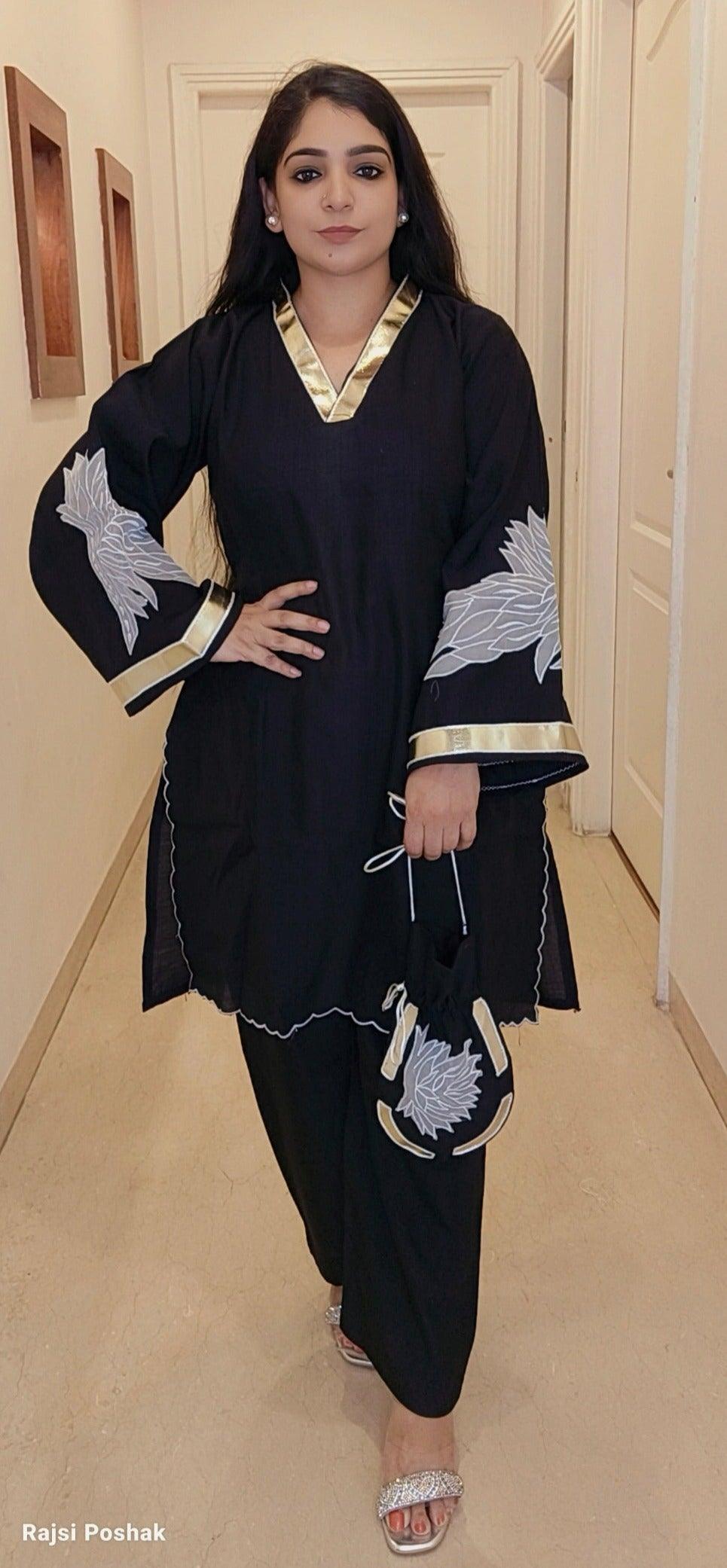BLACK COTTON POTLI CO-ORD - RajsiPoshak