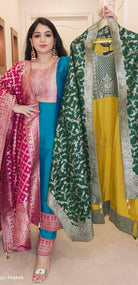 GREEN SILK SUIT - RajsiPoshak