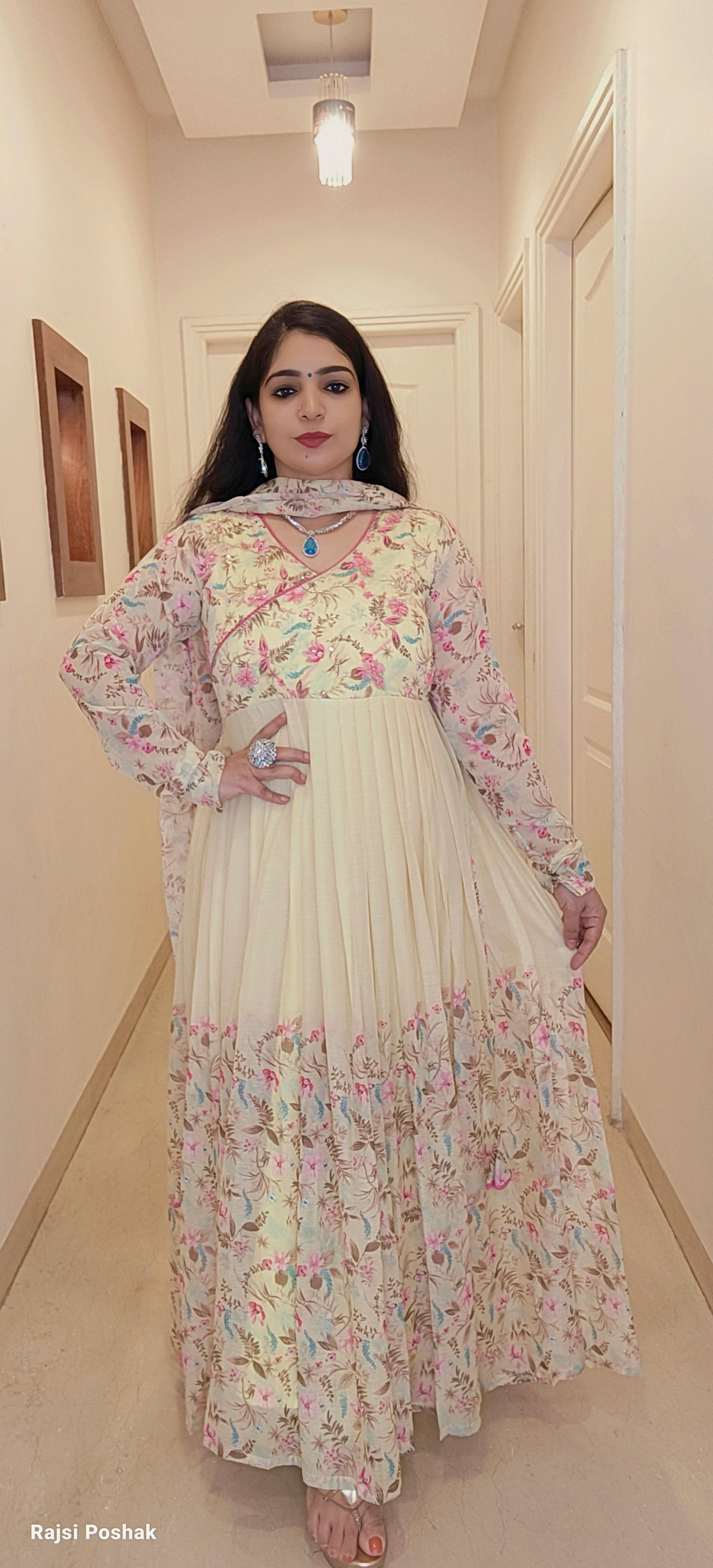 CHINOIN LEHRIYA FLARED ANARKALI - RajsiPoshak
