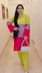 MULTICOLOR COTTON SILK CO-ORD - RajsiPoshak