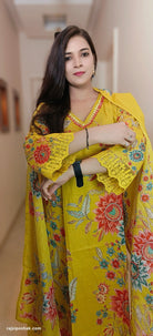 MUSTARD YELLOW COTTON SUIT - RajsiPoshak