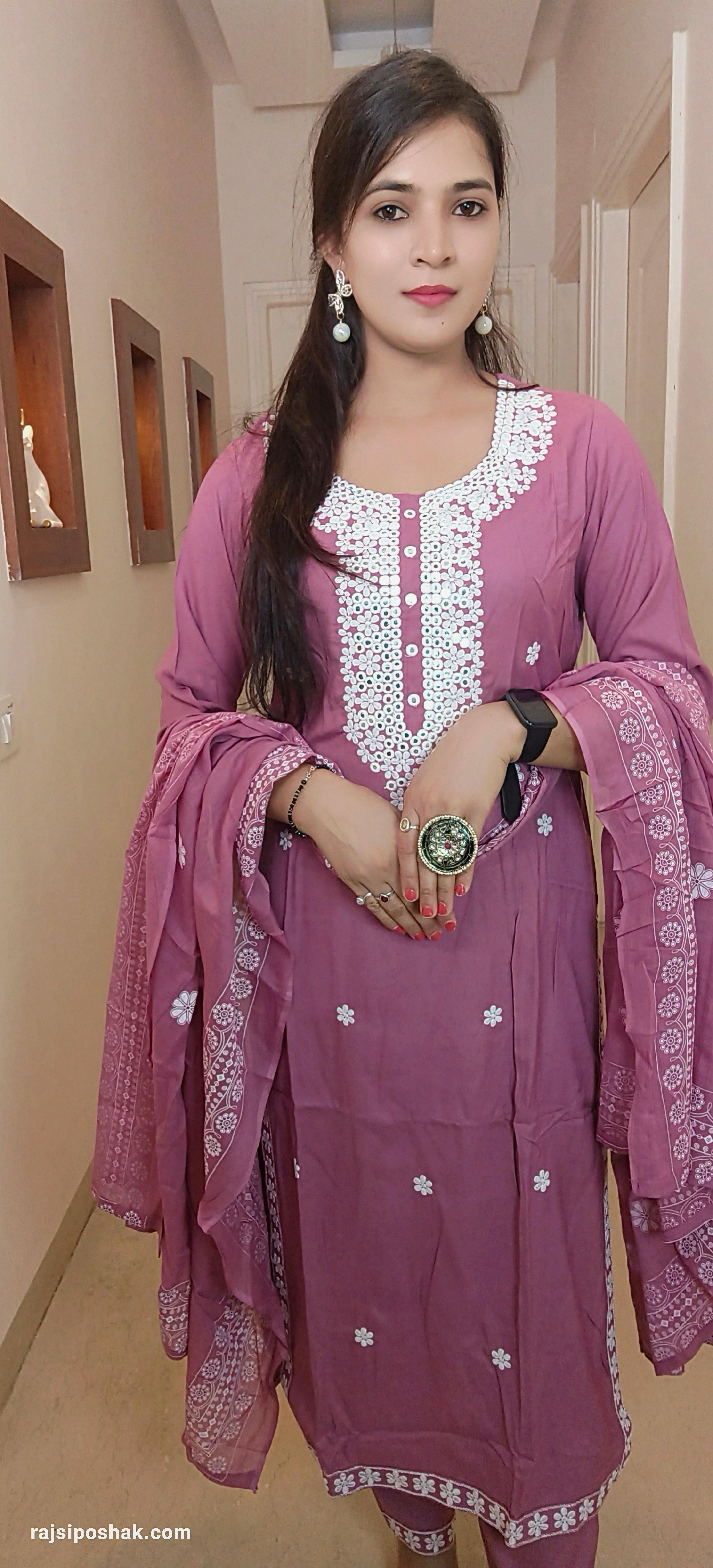 ONION PINK COTTON SUIT - RajsiPoshak