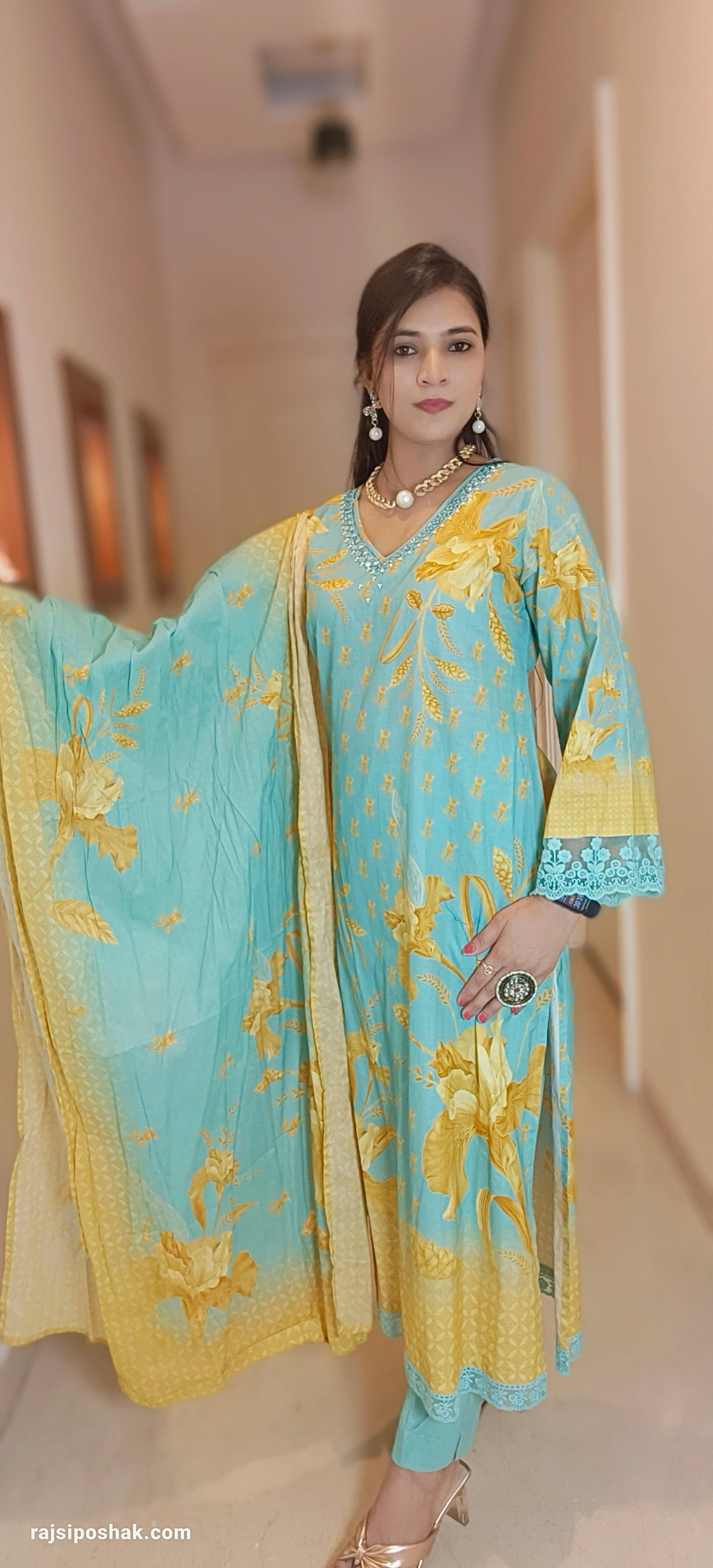 FEROZI DIGITAL PRINT COTTON SUIT - RajsiPoshak