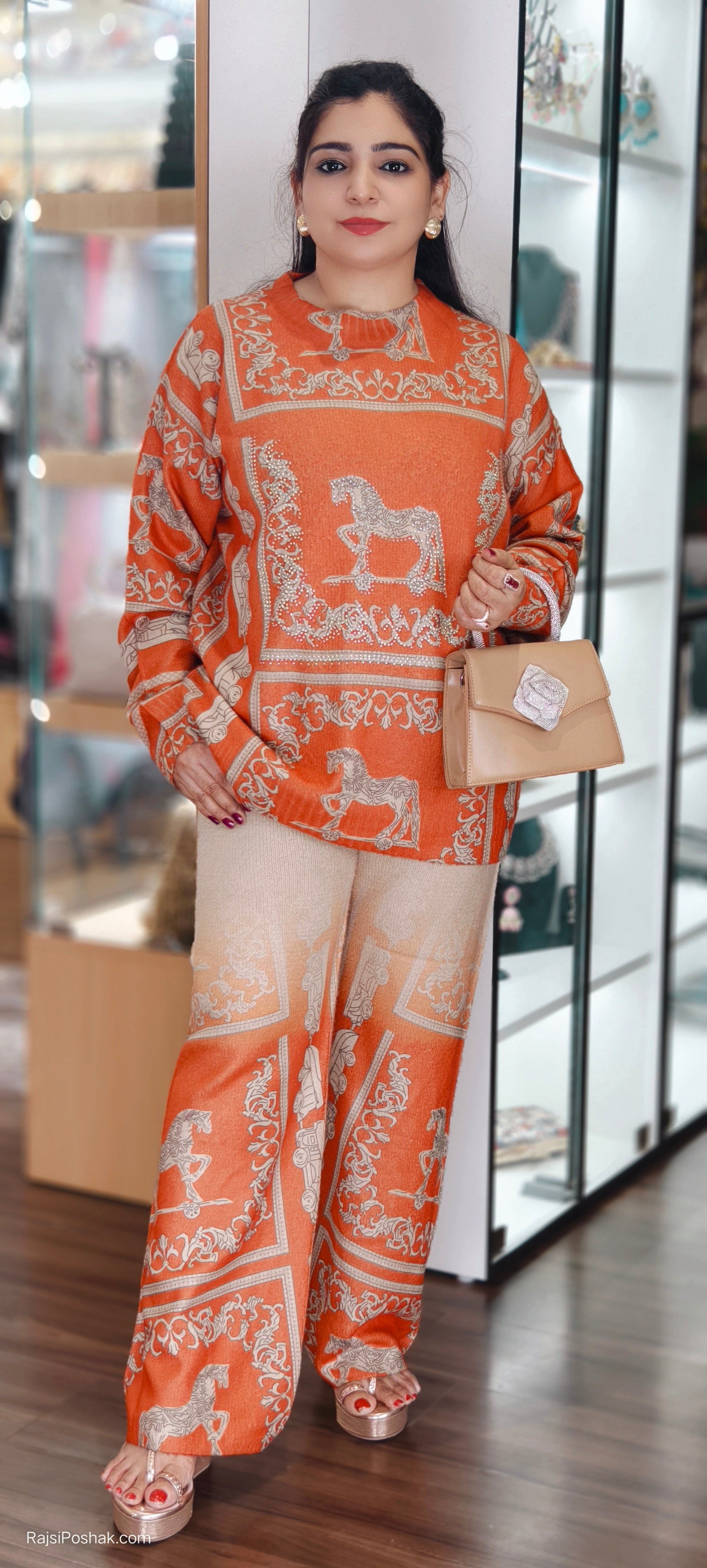 PASHMINA WINTER DESINGER  COORD SET