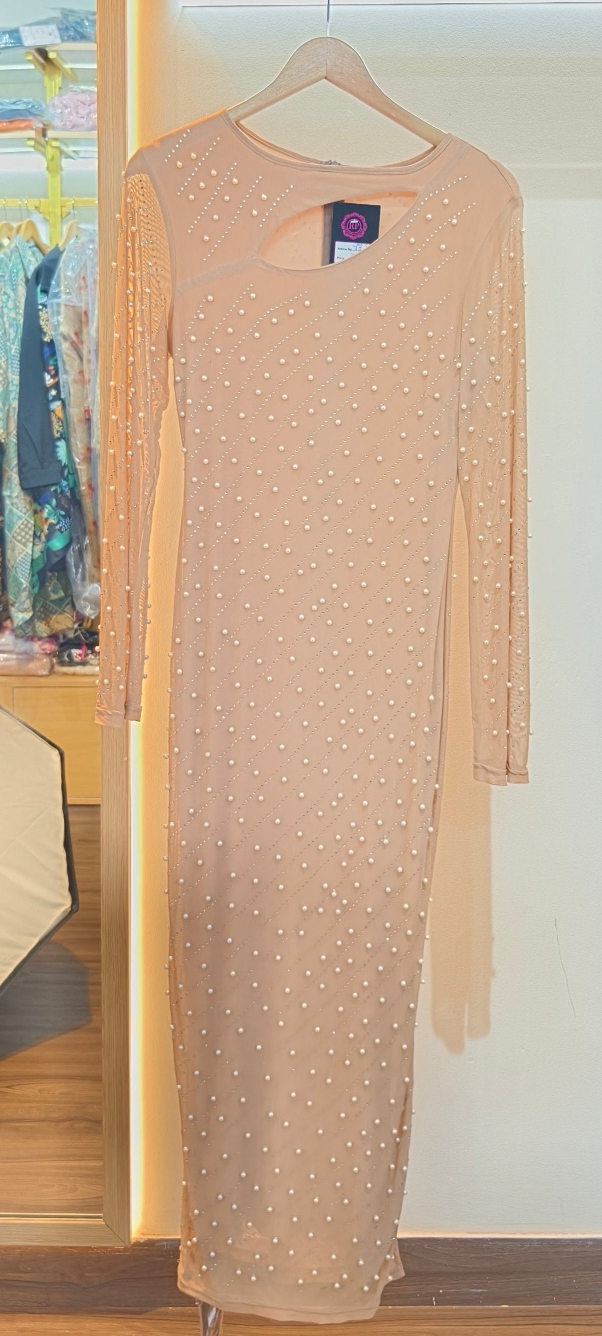 LONG PEARL PARTY WEAR DRESS
