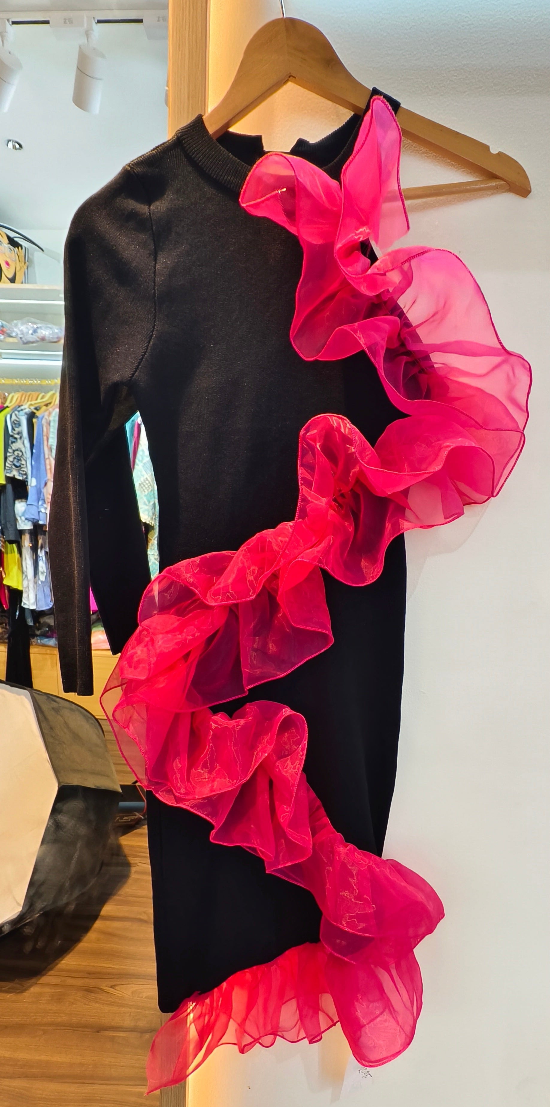 PREETY RED RUFFAL STYLE DRESS