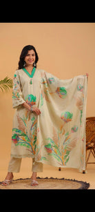 GREEN DIGITAL PRINT COTTON SUIT - RajsiPoshak