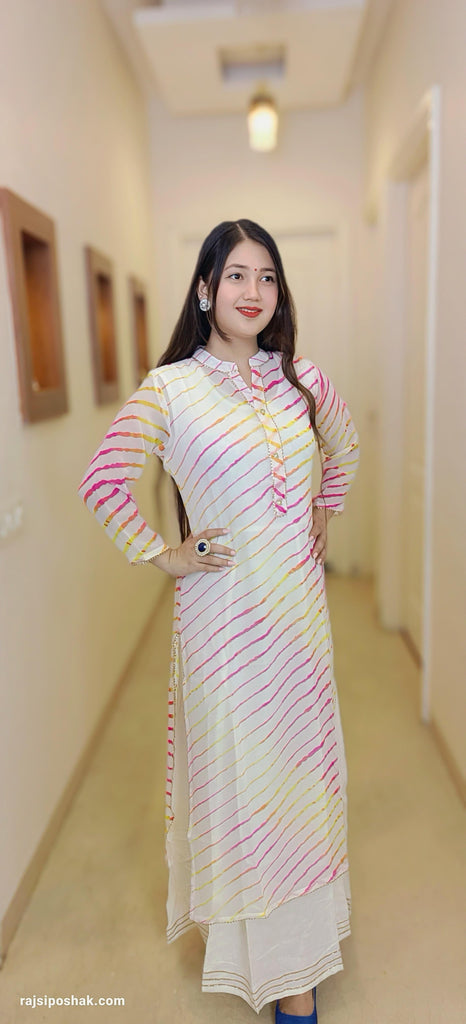 LEHRIYA PRINT 2 PC Gown with Jacket - RajsiPoshak