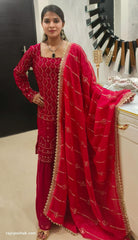 MAROON GEORGETTE SARARA SUIT - RajsiPoshak