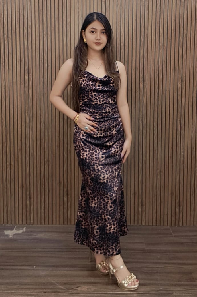 LEOPARD COLOUR  1 PCS. INDO WESTERN DRESS