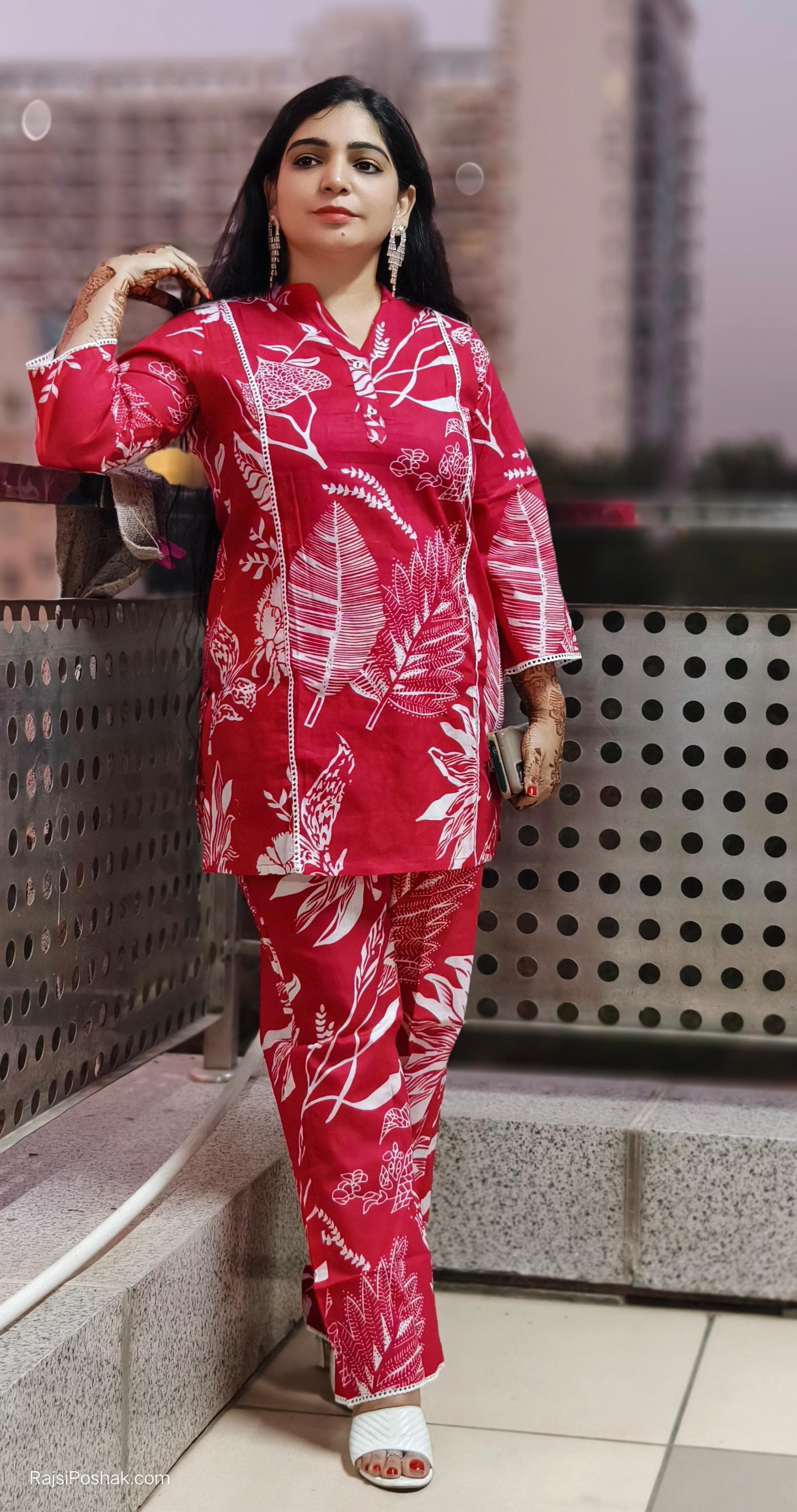 SYTLISH PINK COTTON COORDSET